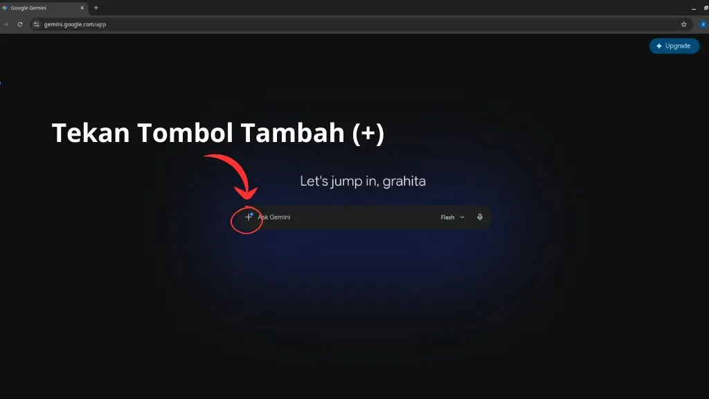 Tombol tanda tambah gemini ai desktop